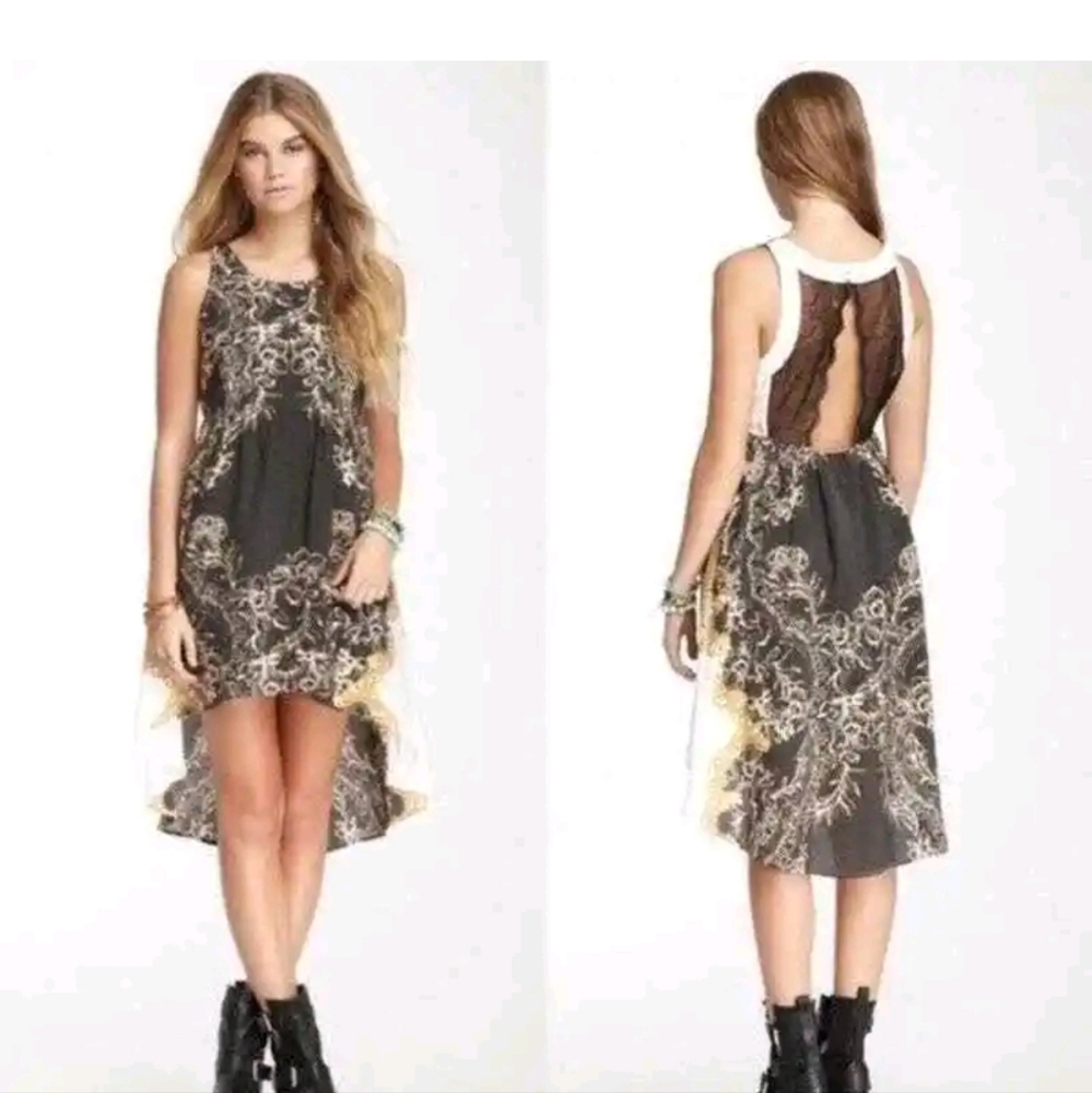 FREE PEOPLE Russian Plate Hi-Lo Hem Midi Dress | size X-Small